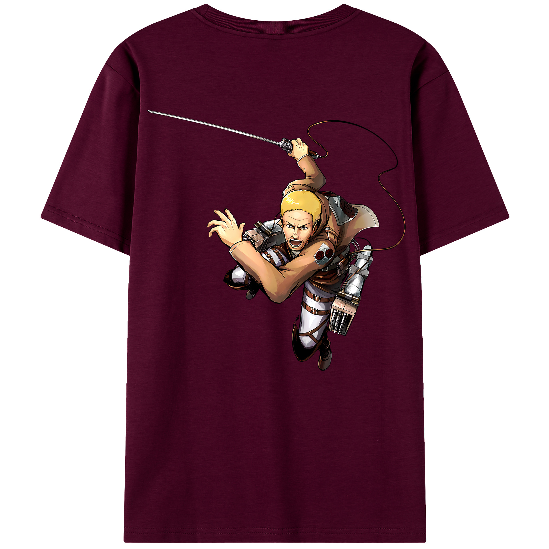 （画像用） 進撃の巨人 ハンネス Attack on Titan Hannes レディース半袖Tシャツ(バックプリント)
